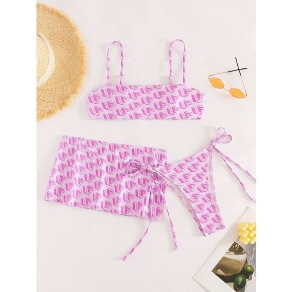 Move Over Barbie! Stunning Shein Swim NWT 3 Piece Bathing Suit Ensemble XS - Picture 5 of 9